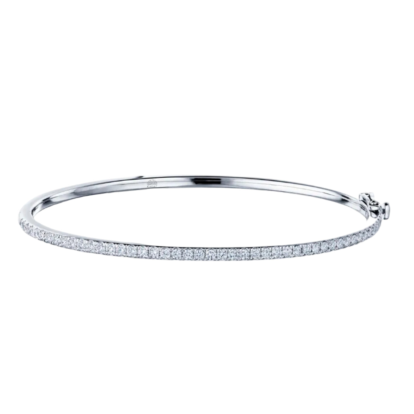 Diamond Stackable Slim Bangle in White Gold