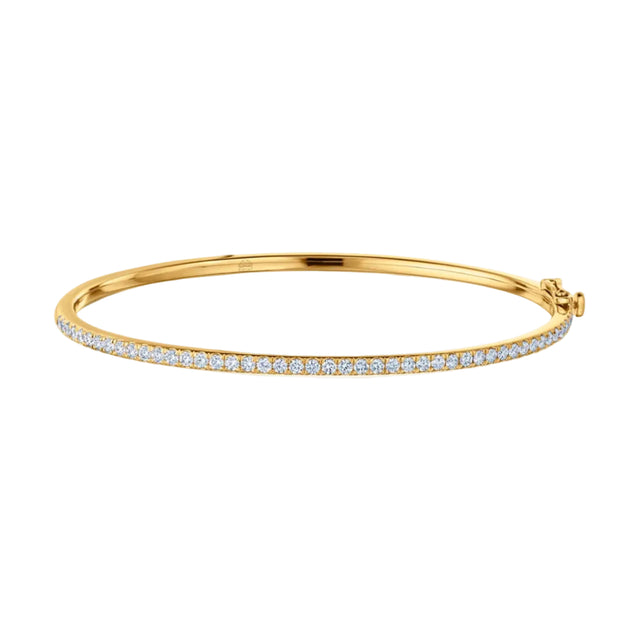 Diamond Stackable Slim Bangle in Yellow Gold