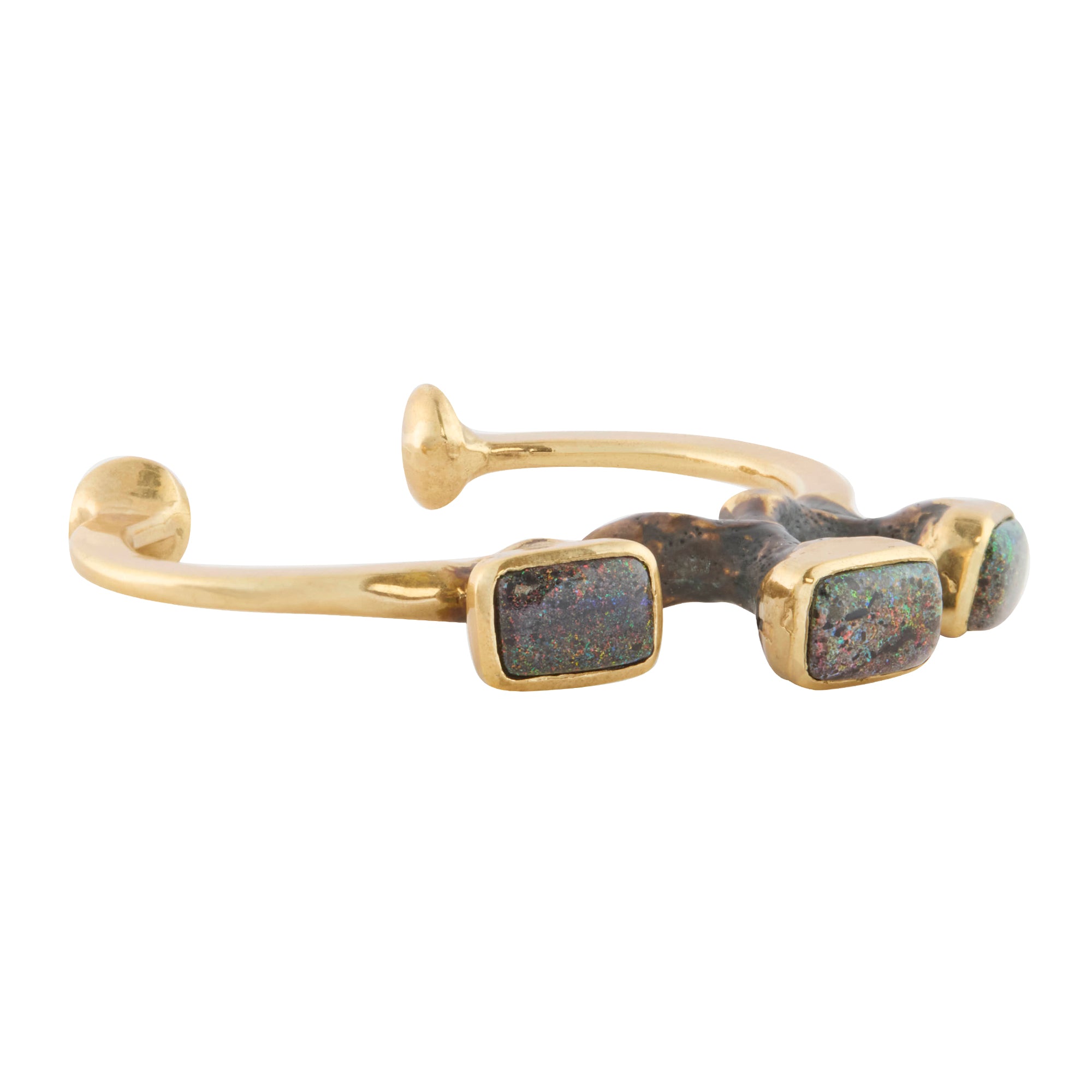 Square Black Opal Tripe Triple Spore Cuff