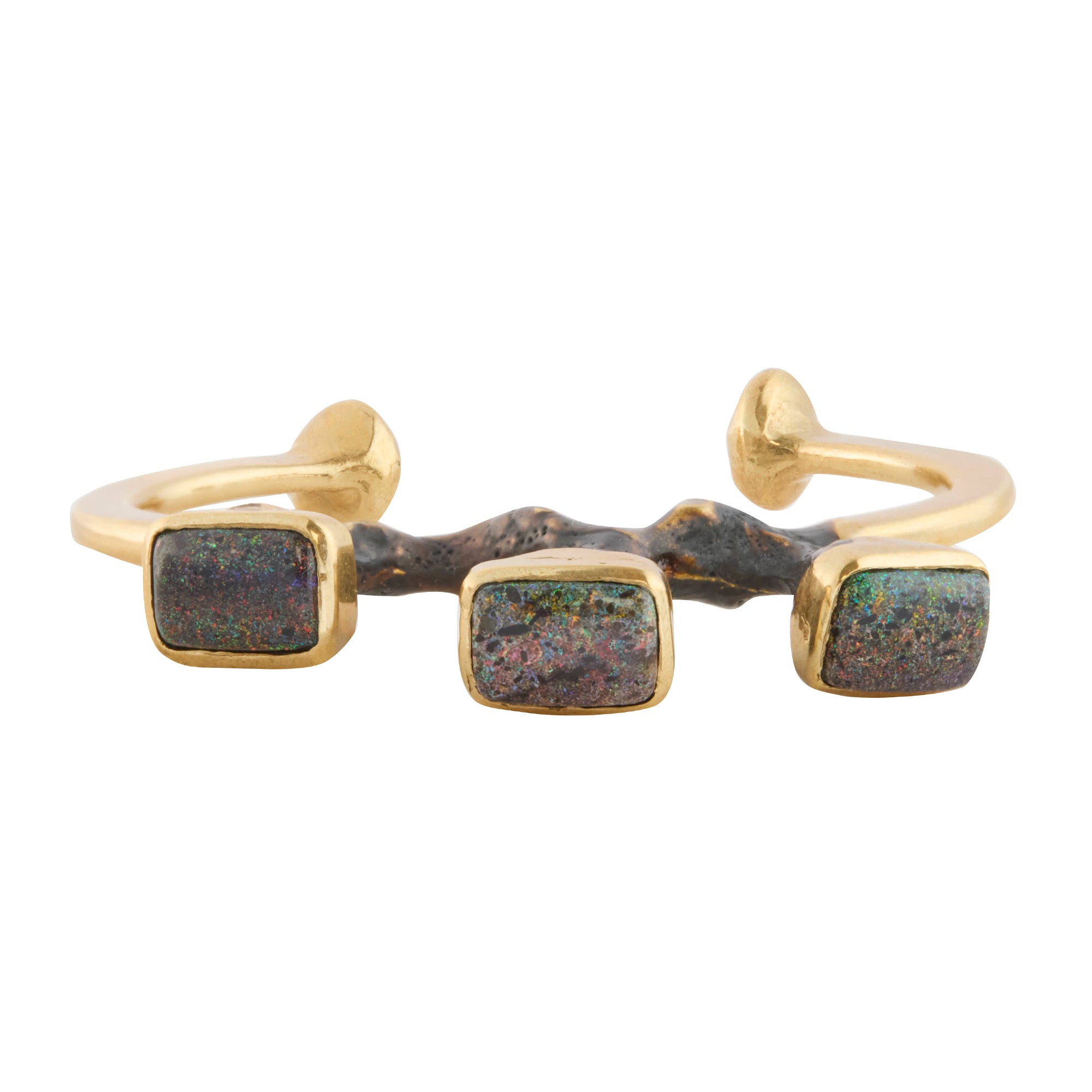 Square Black Opal Tripe Triple Spore Cuff
