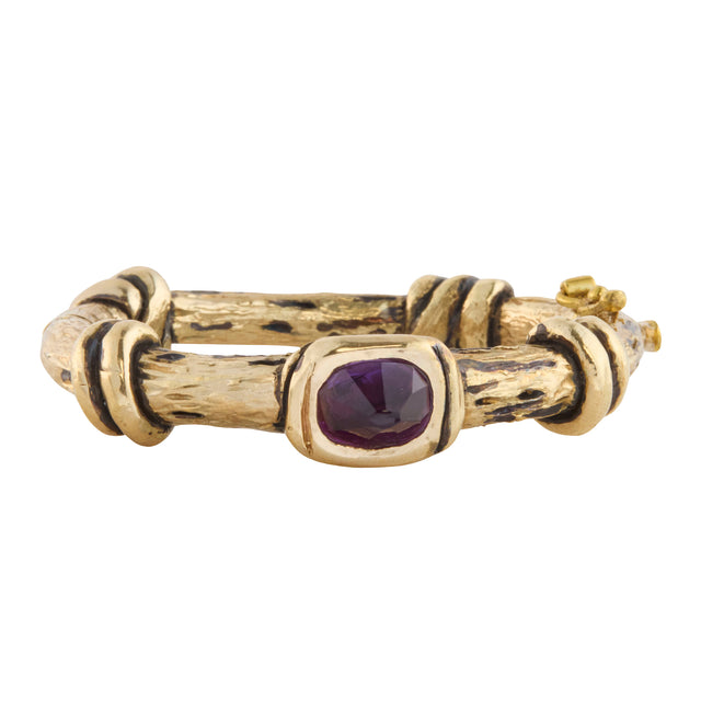 Amethyst Knotted Hippie Web Bracelet
