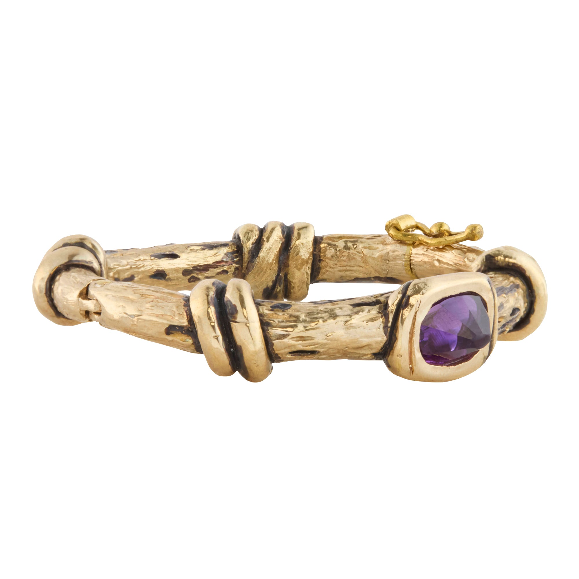Amethyst Knotted Hippie Web Bracelet