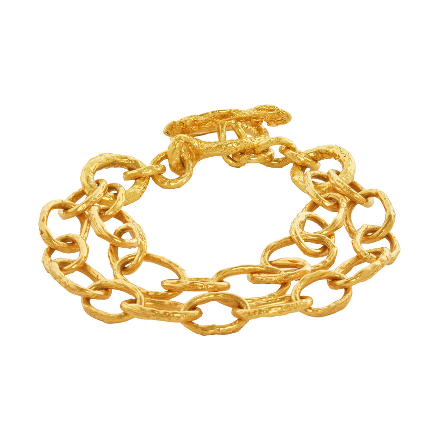 Lisa Eisner Jewelry Double Chain Link Bracelet - Bracelets - Broken English Jewelry top view