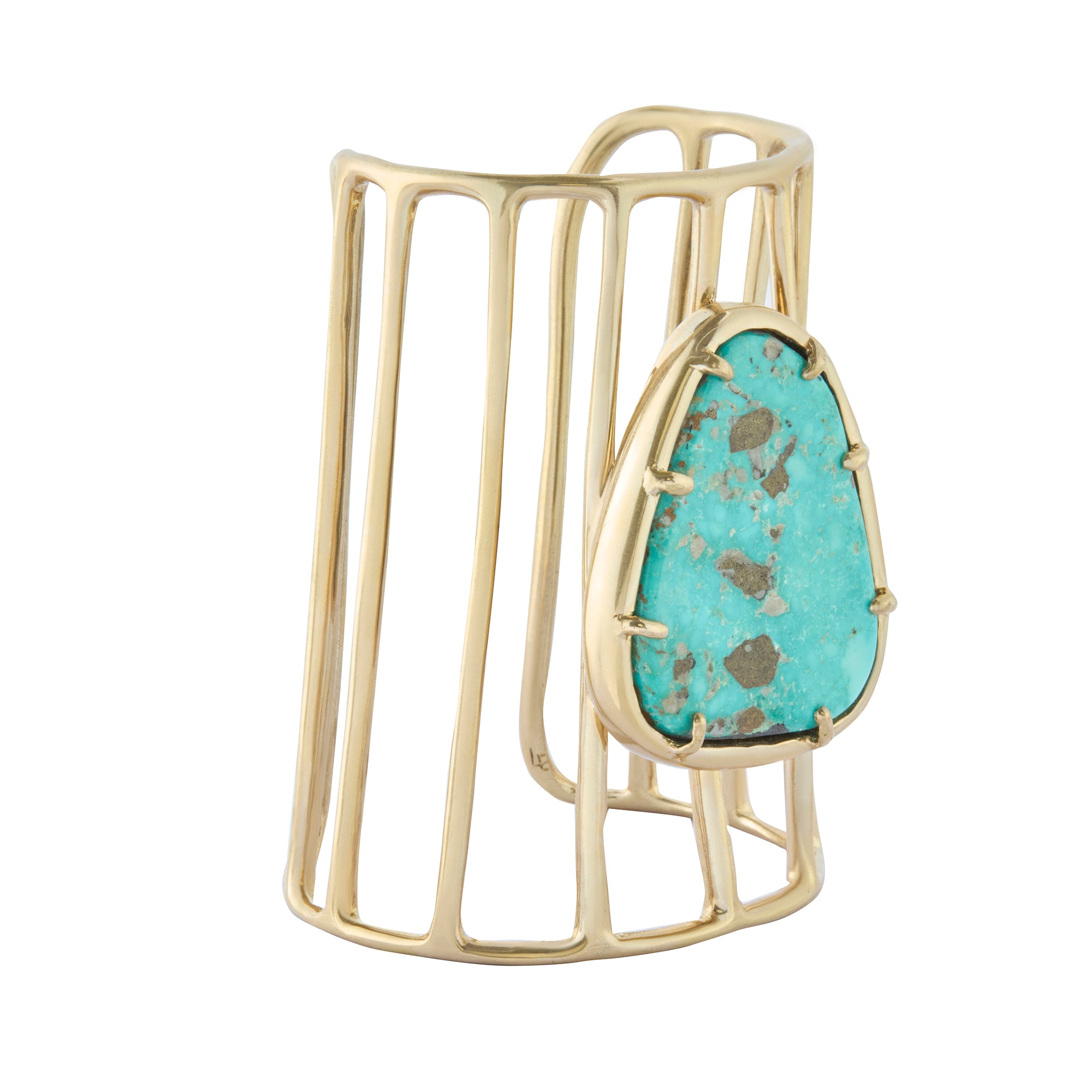 Morenci Turquoise Cage Cuff Bracelet