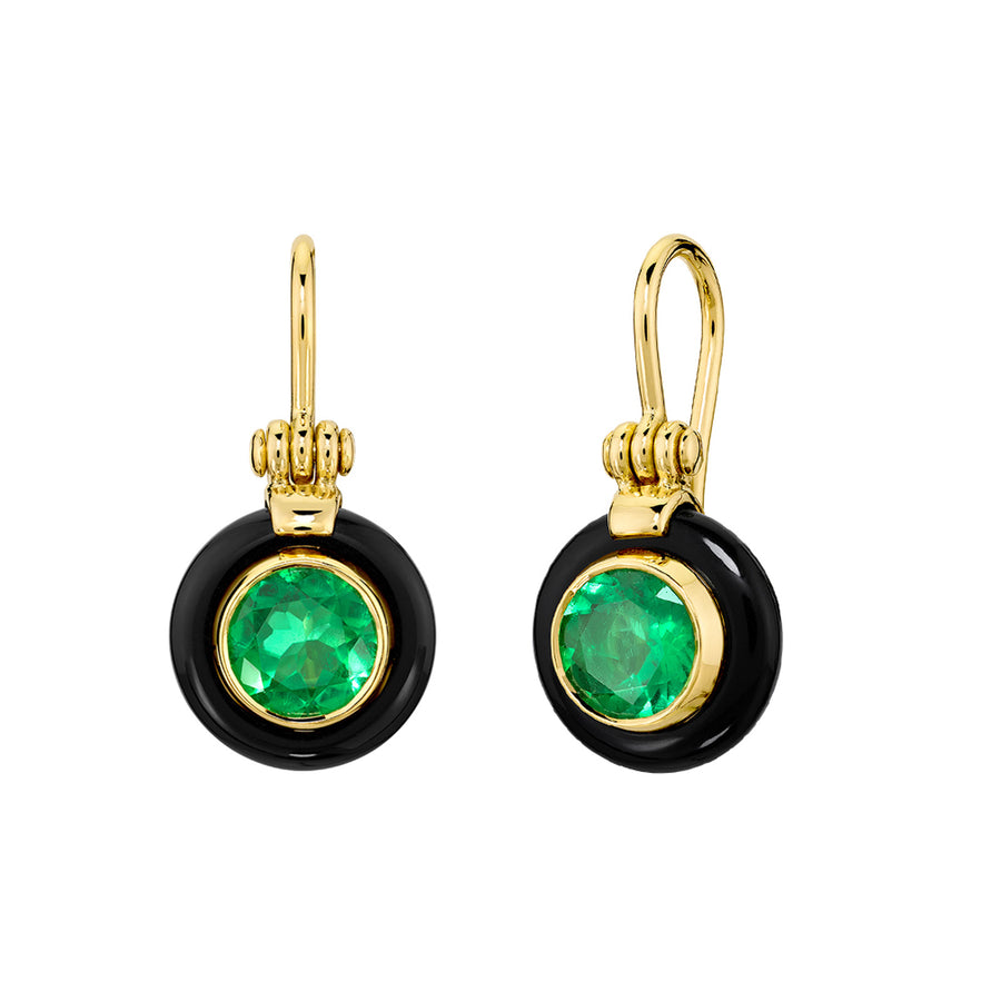 Sauer Emerald Chakras Frame Earrings - Earrings - Broken English Jewelry front and angled view front and angled view