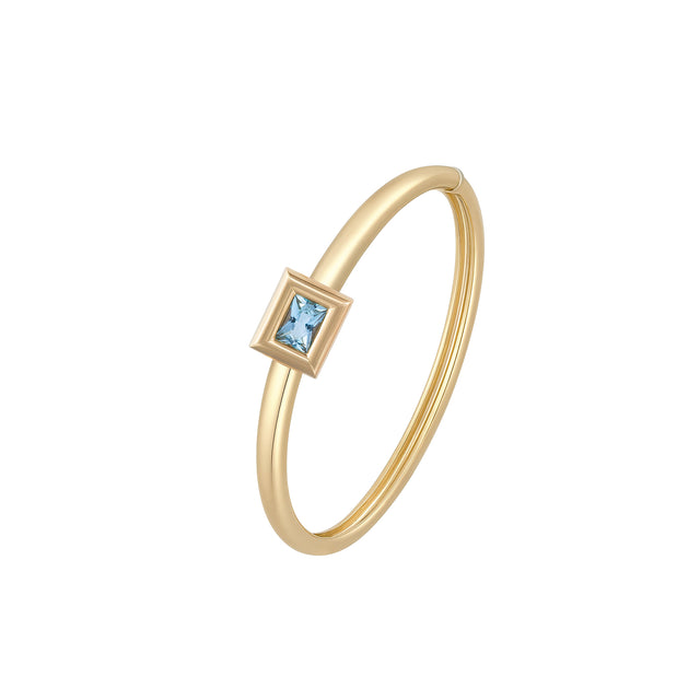 Rectangular Aquamarine Satine Bangle