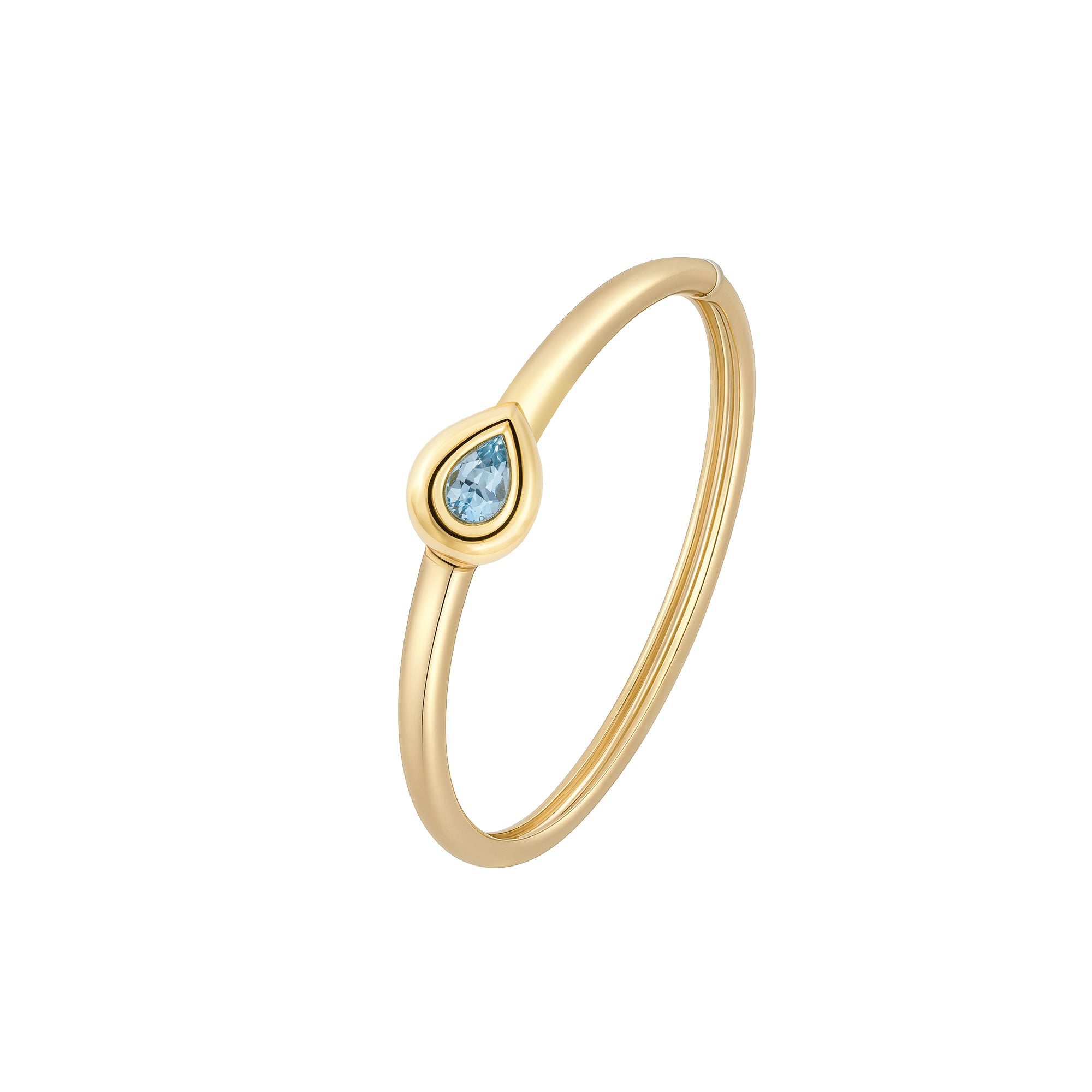 Pear Shape Aquamarine Satine Teardrop Bangle