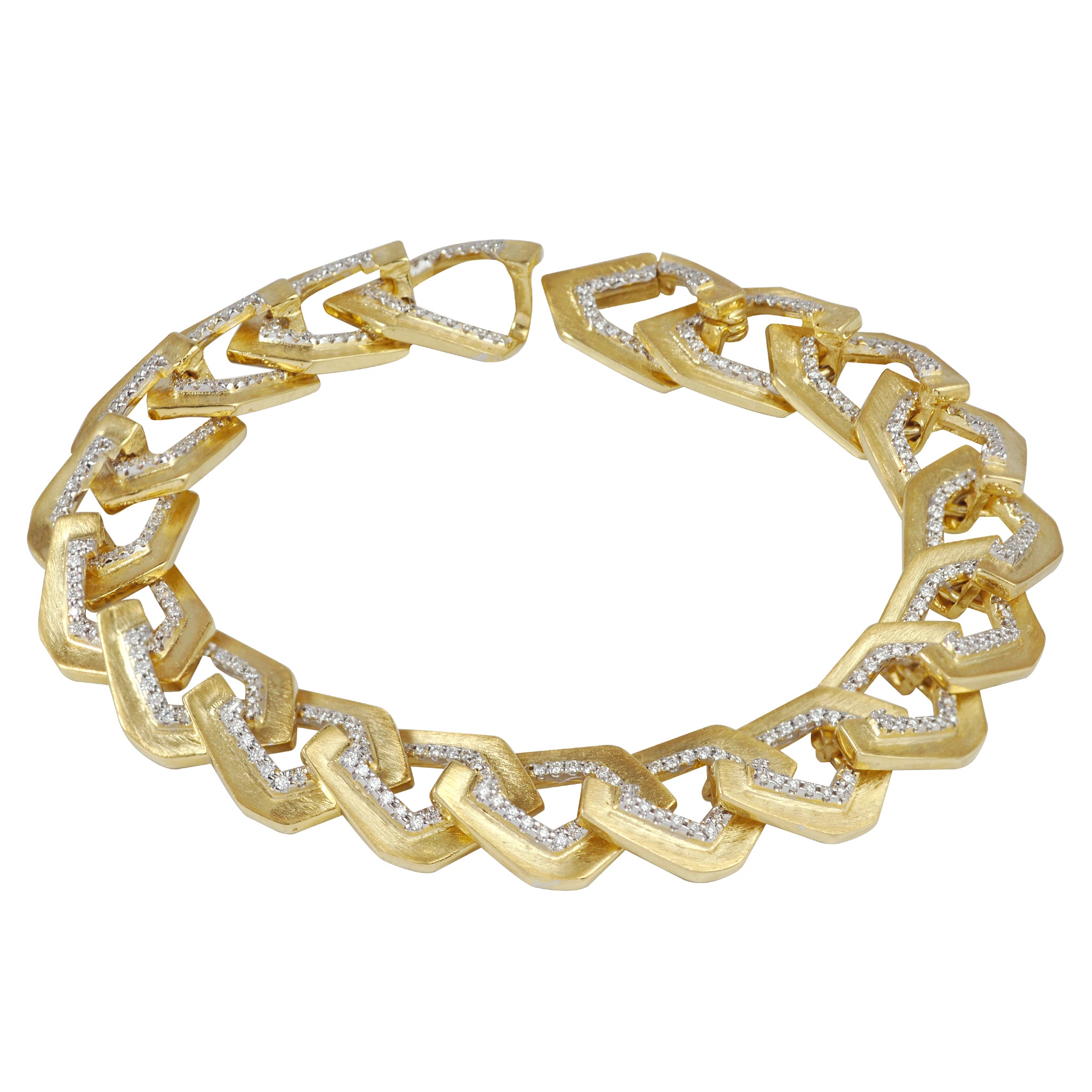 Diamond Origami Brushed No.5 Link Bracelet