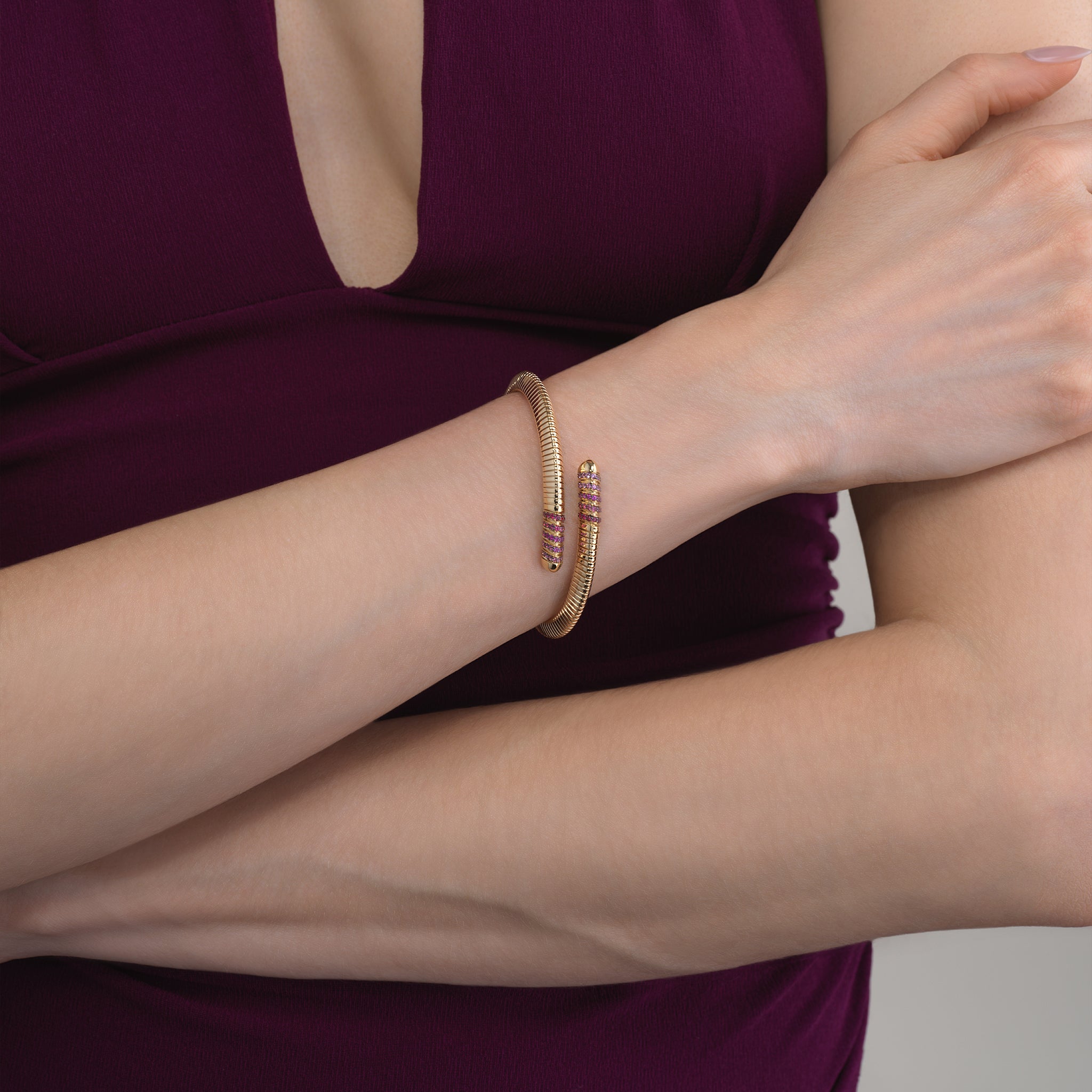 Tri Tubogas Sapphire Bracelet