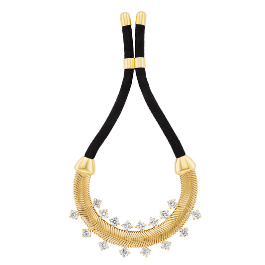 Diamond Suede and Snake Chain Bracelet - Main Img