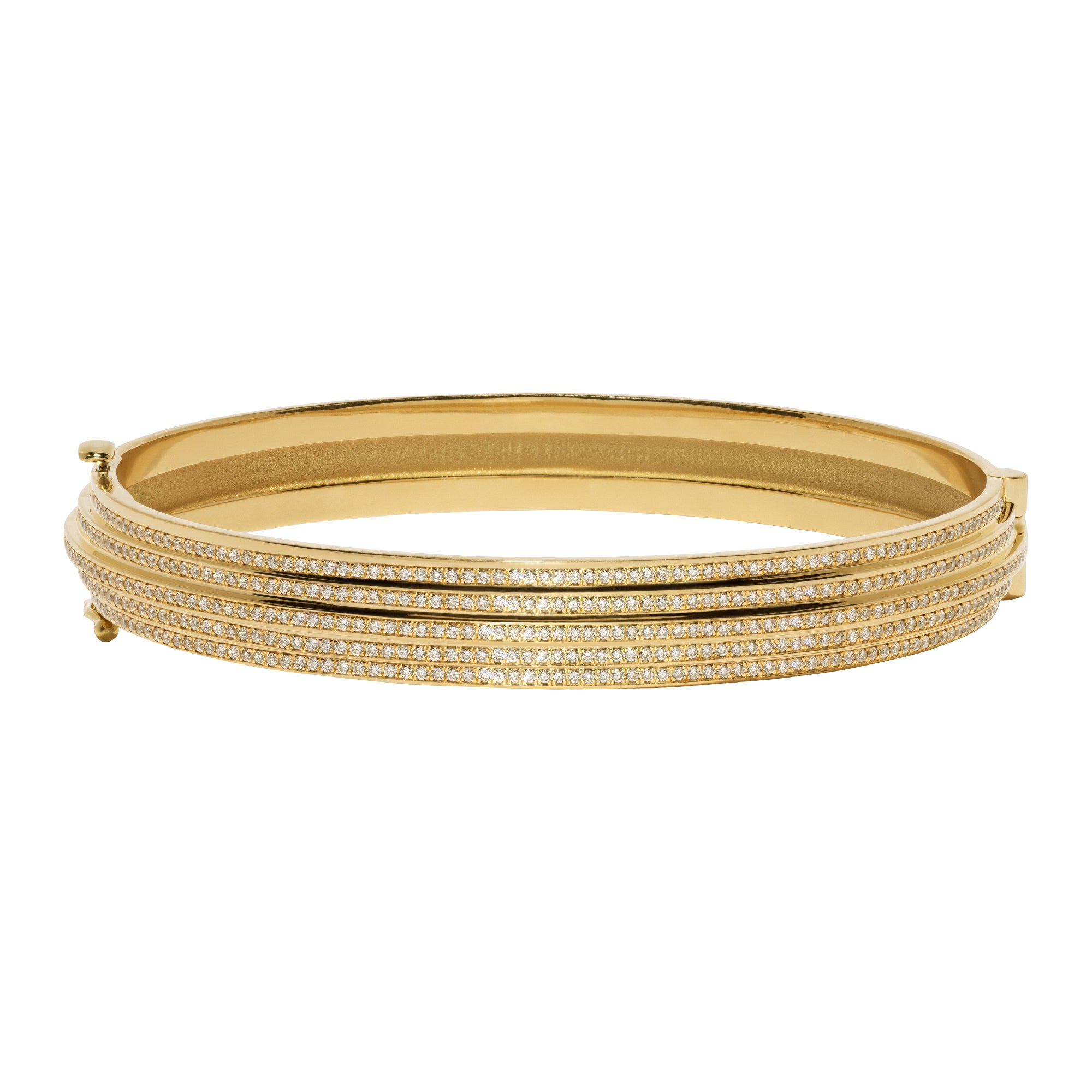 Azlee - Pave Diamond Medium 5-Tier Staircase Bangle
