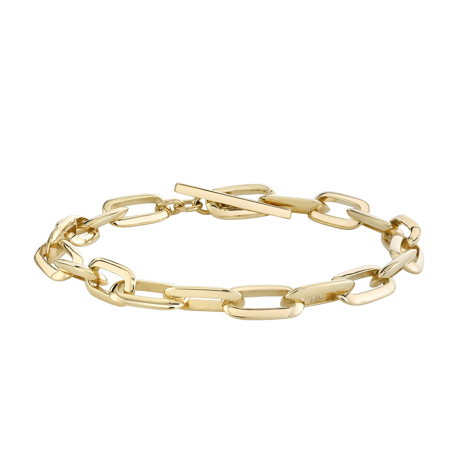Lizzie Mandler Large Chubby Knife Edge Oval Link Bracelet - Bracelets - Broken English Jewelry