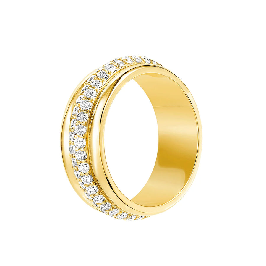 Carbon & Hyde Orbit Diamond Ring - Yellow Gold - Broken English Jewelry side view