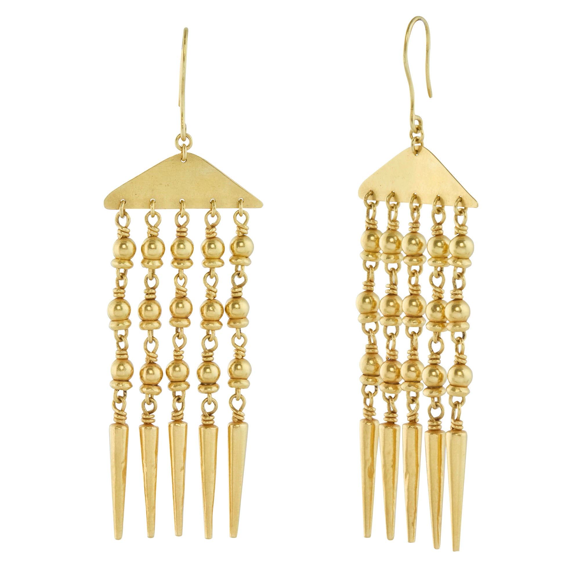 Plain Myanmar Yuzana Halfmoon Fringe Earrings