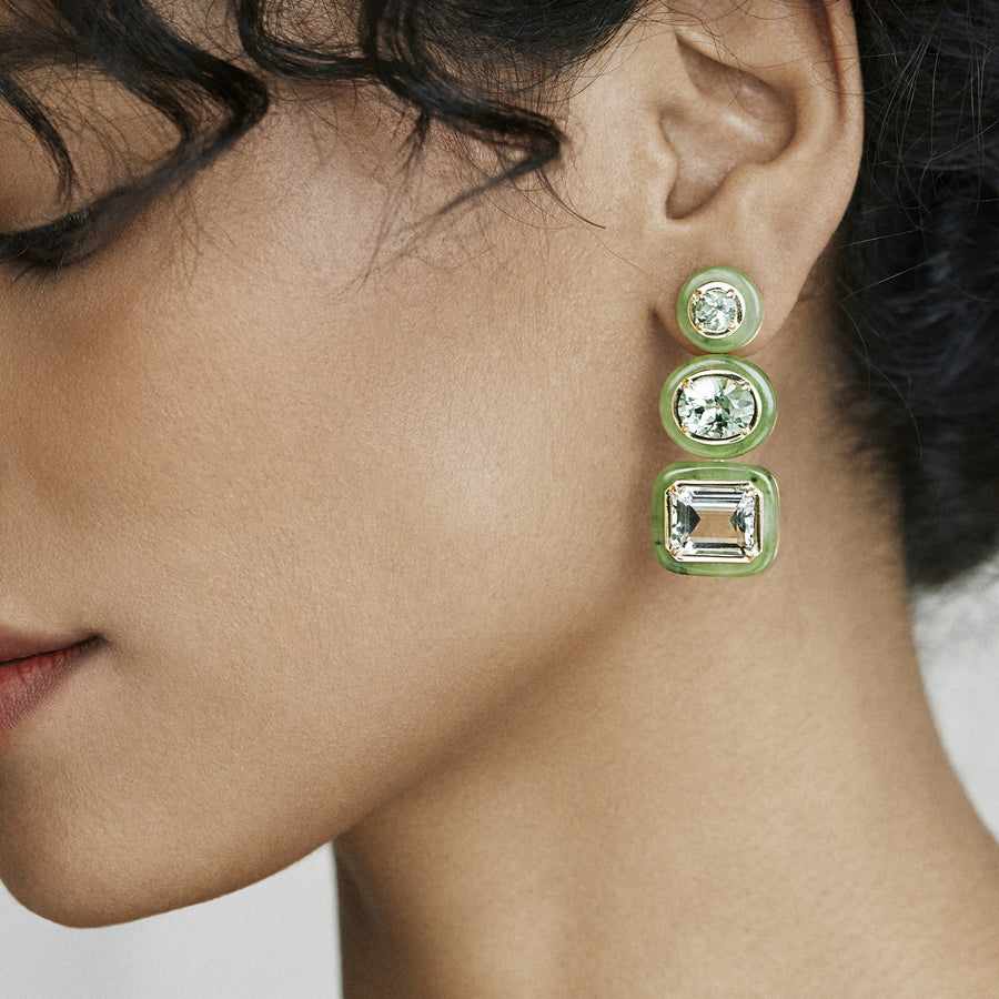 Sauer Igapo Amazonia Earrings - Earrings - Broken English Jewelry on model