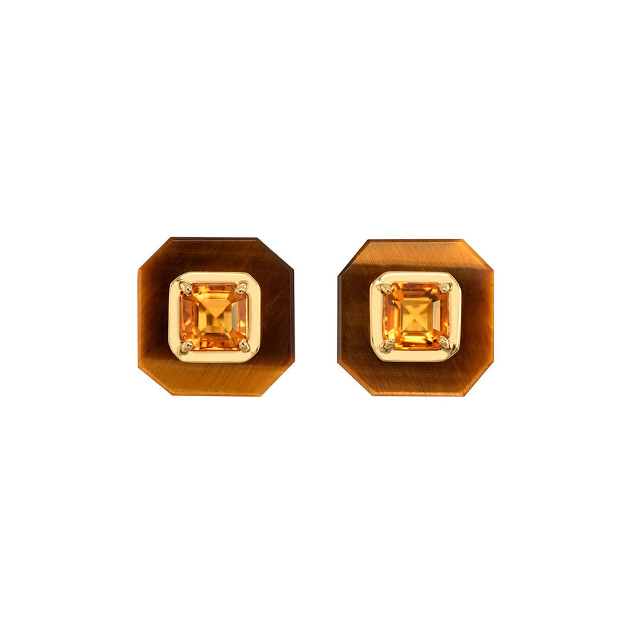 Sauer Citrine Frame Earrings, front view