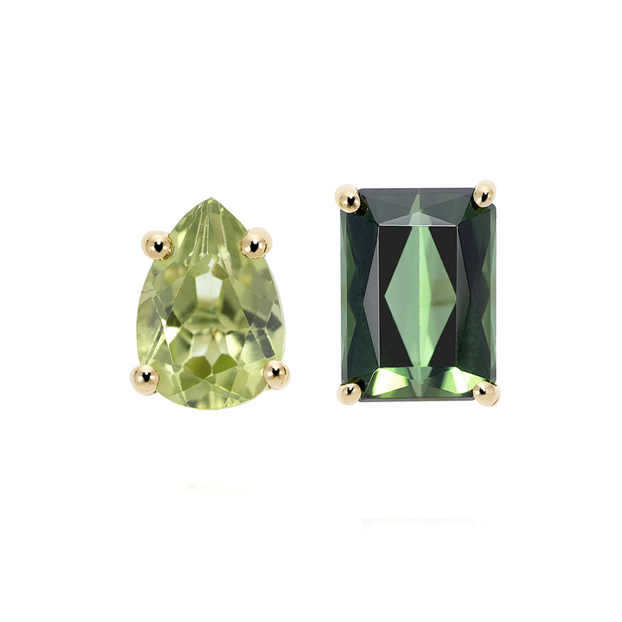 Tourmaline and Peridot Love Wins Stud Earrings