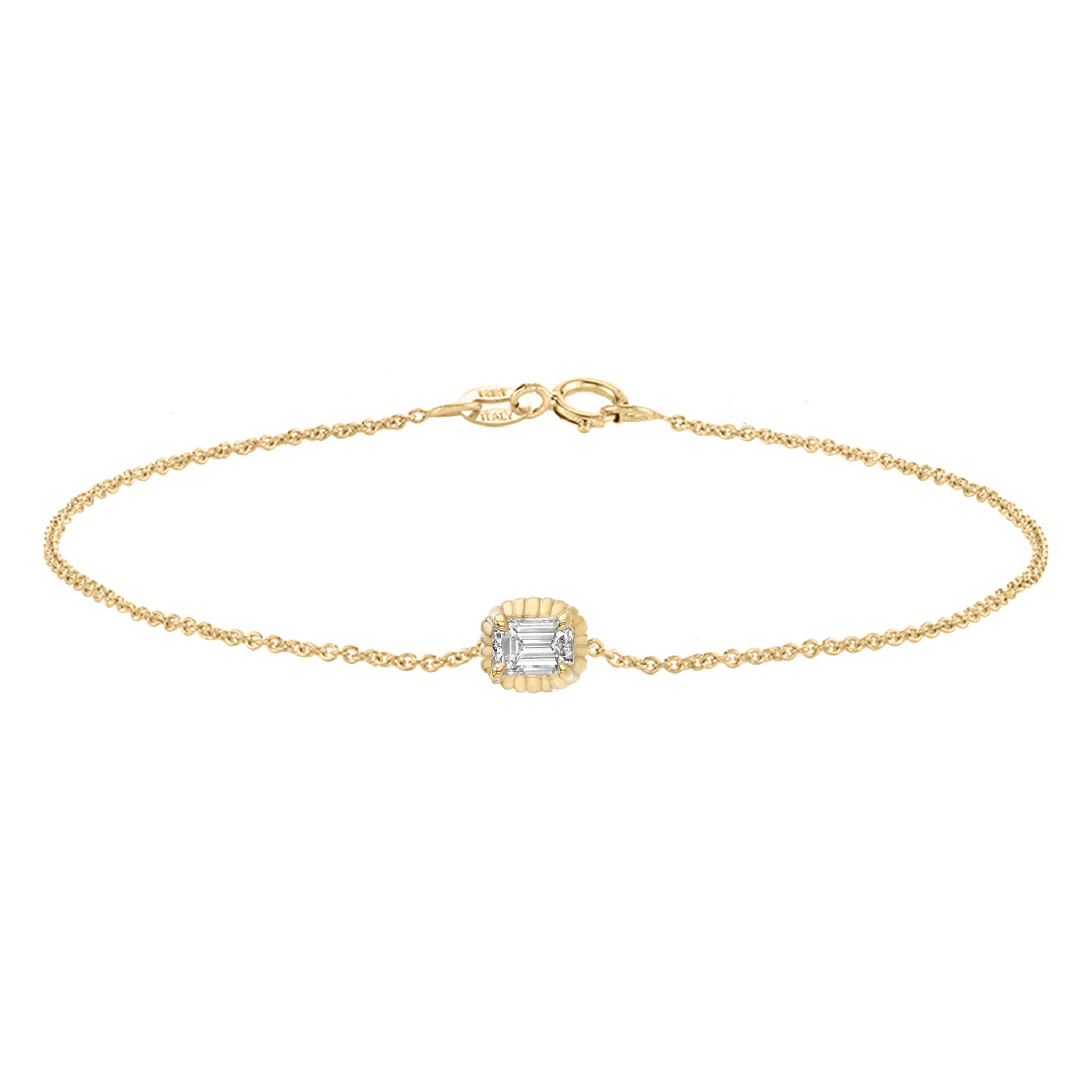 Diamond Fluted Button Bracelet