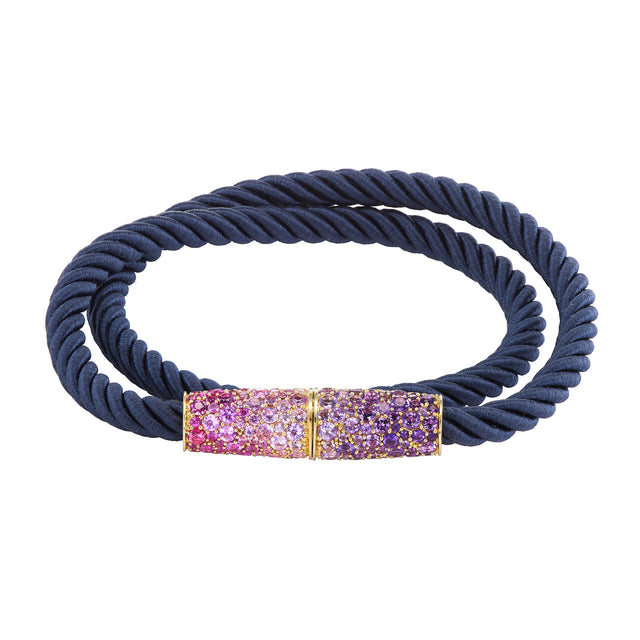 Navy Silk Sapphire & Amethyst Bracelet