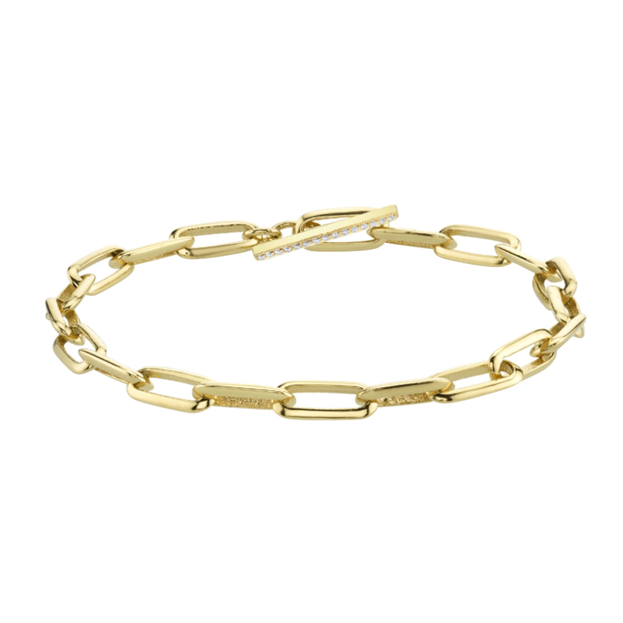 Knife Edge Oval Link Chain Bracelet
