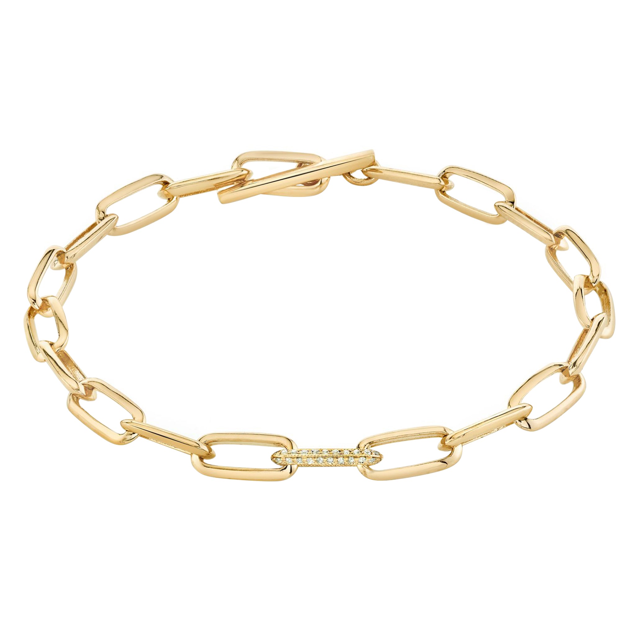 Pave Diamond Knife Edge Bracelet