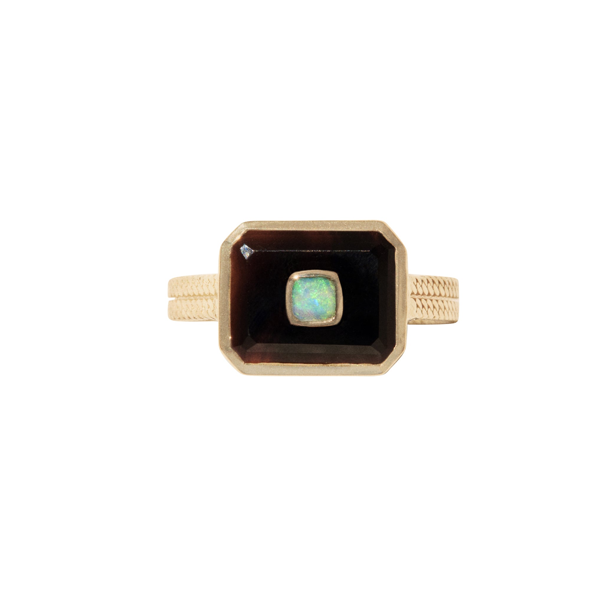 Black Onyx and Opal Anton N°1 Ring