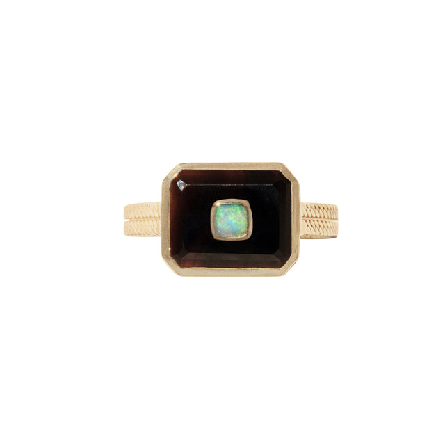Black Onyx and Opal Anton N°1 Ring