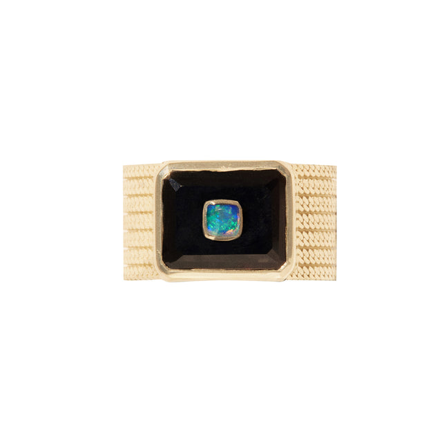 Black Onyx and Opal Anton N°2 Ring