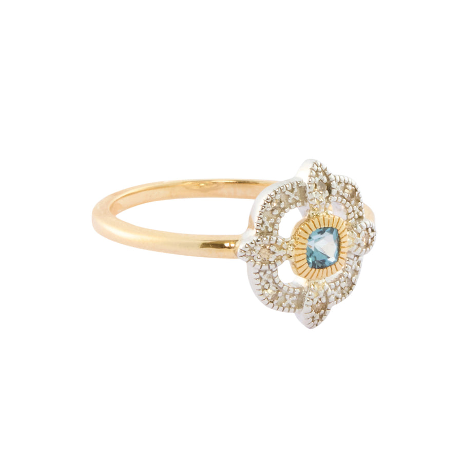 Pascale Monvoisin Bettina Ring - London Blue Topaz and Diamond - Rings - Broken English Jewelry side view