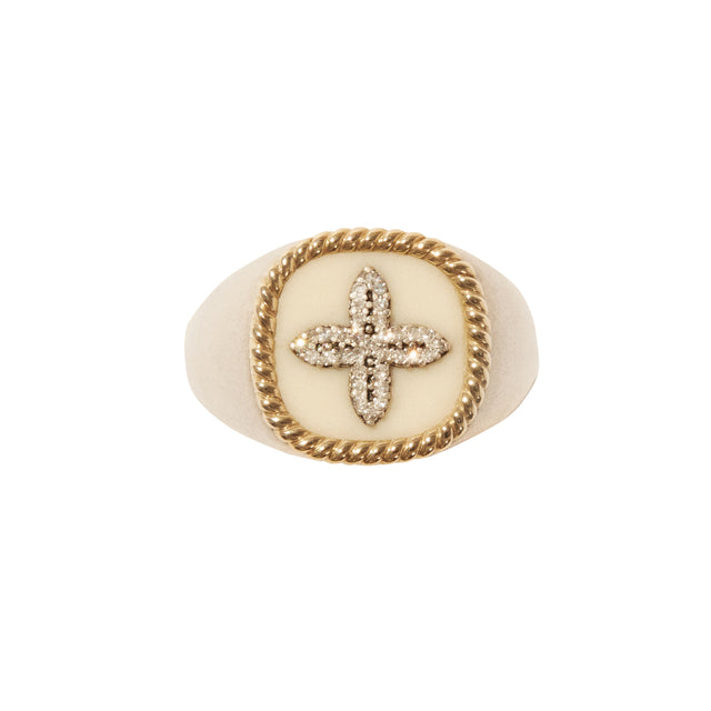 Moonstone and Australian Opal Bowie Nº2 Moonstone Ring