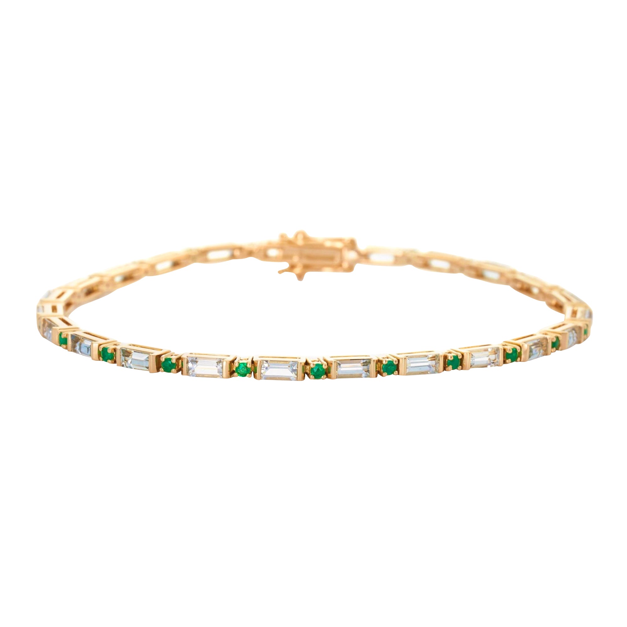 Aquamarine and Emerald Spring Bracelet