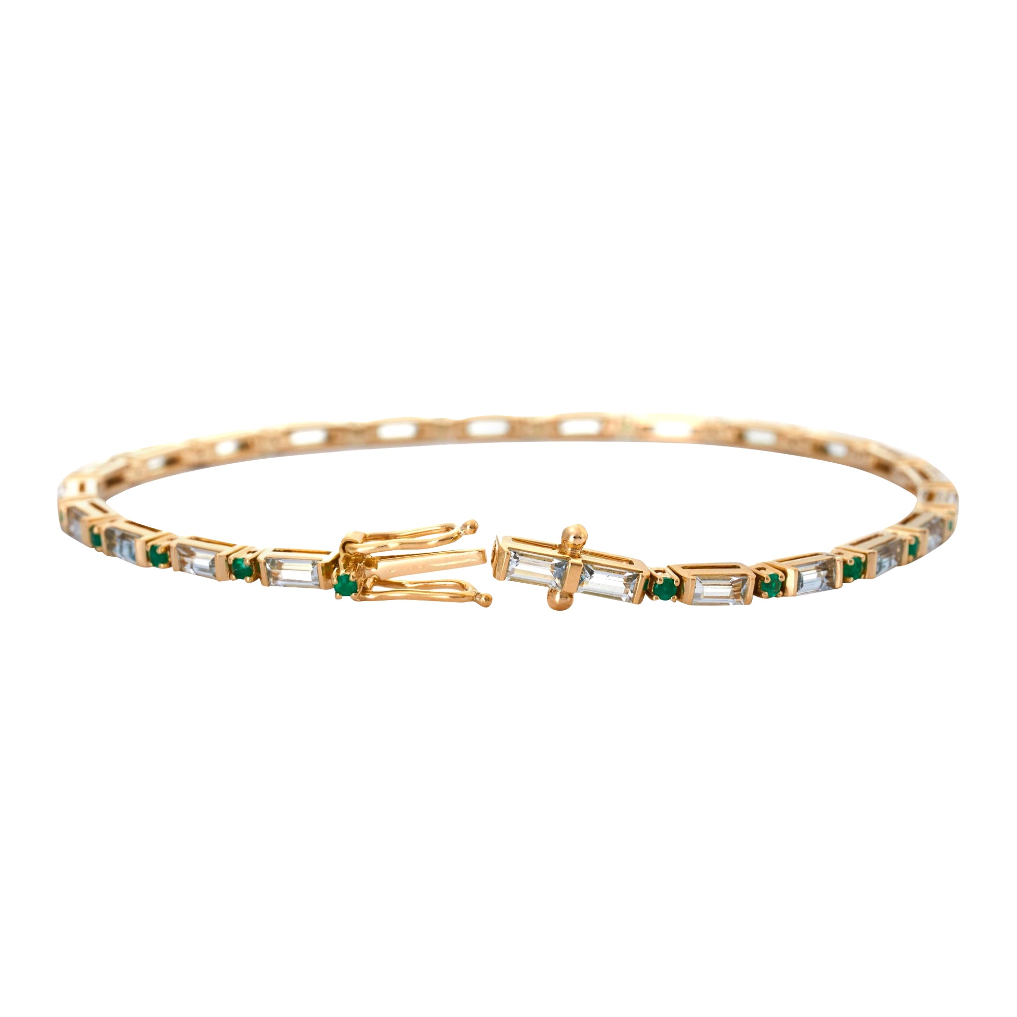 Aquamarine and Emerald Spring Bracelet