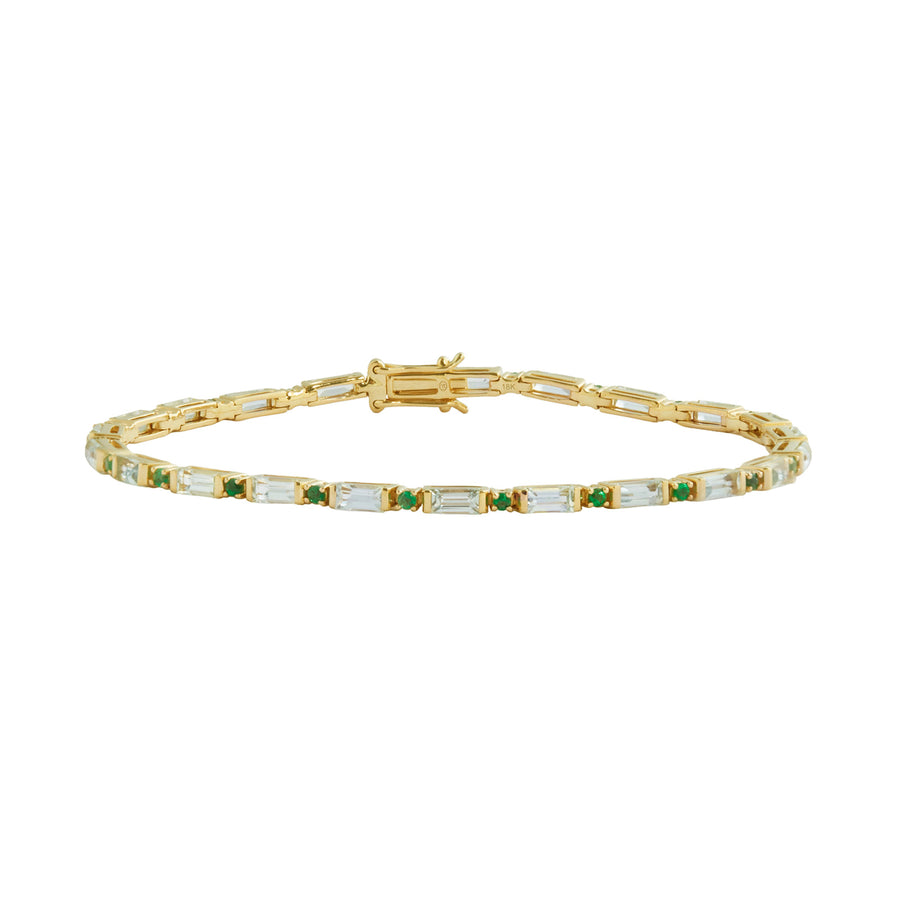 YI Collection Aquamarine and Emerald Spring Bracelet - Bracelets - Broken English Jewelry front view