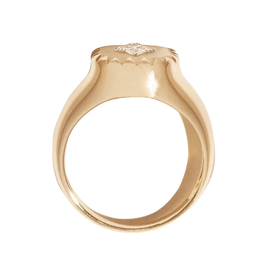 White Pierrot Signet Ring