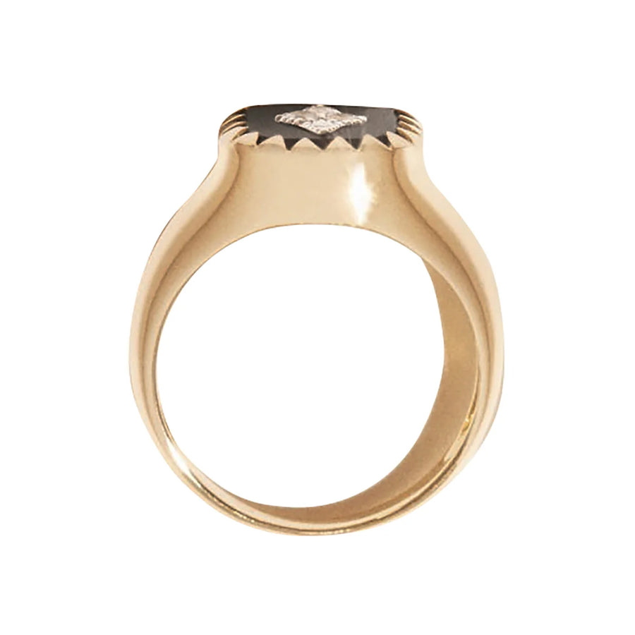 Pascale Monvoisin Black Pierrot Signet Ring - Rings - Broken English Jewelry side view