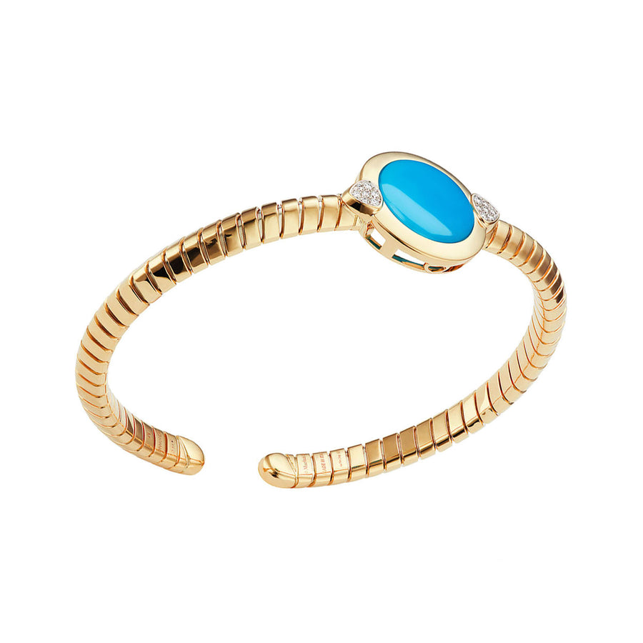 Marina B Large Soleil Turquoise Pave Bangle - 14mm - Bracelets - Broken English Jewelry