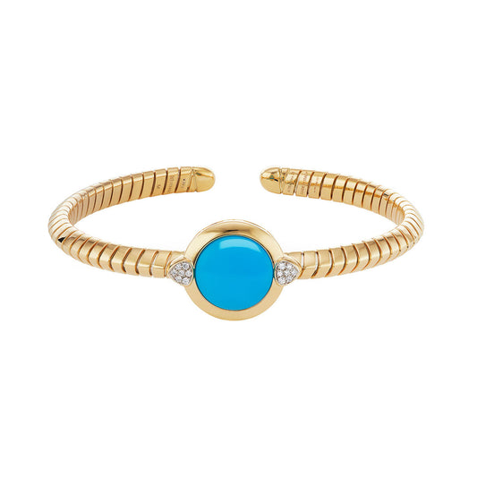 Large Soleil Turquoise Pave Bangle - Main Img