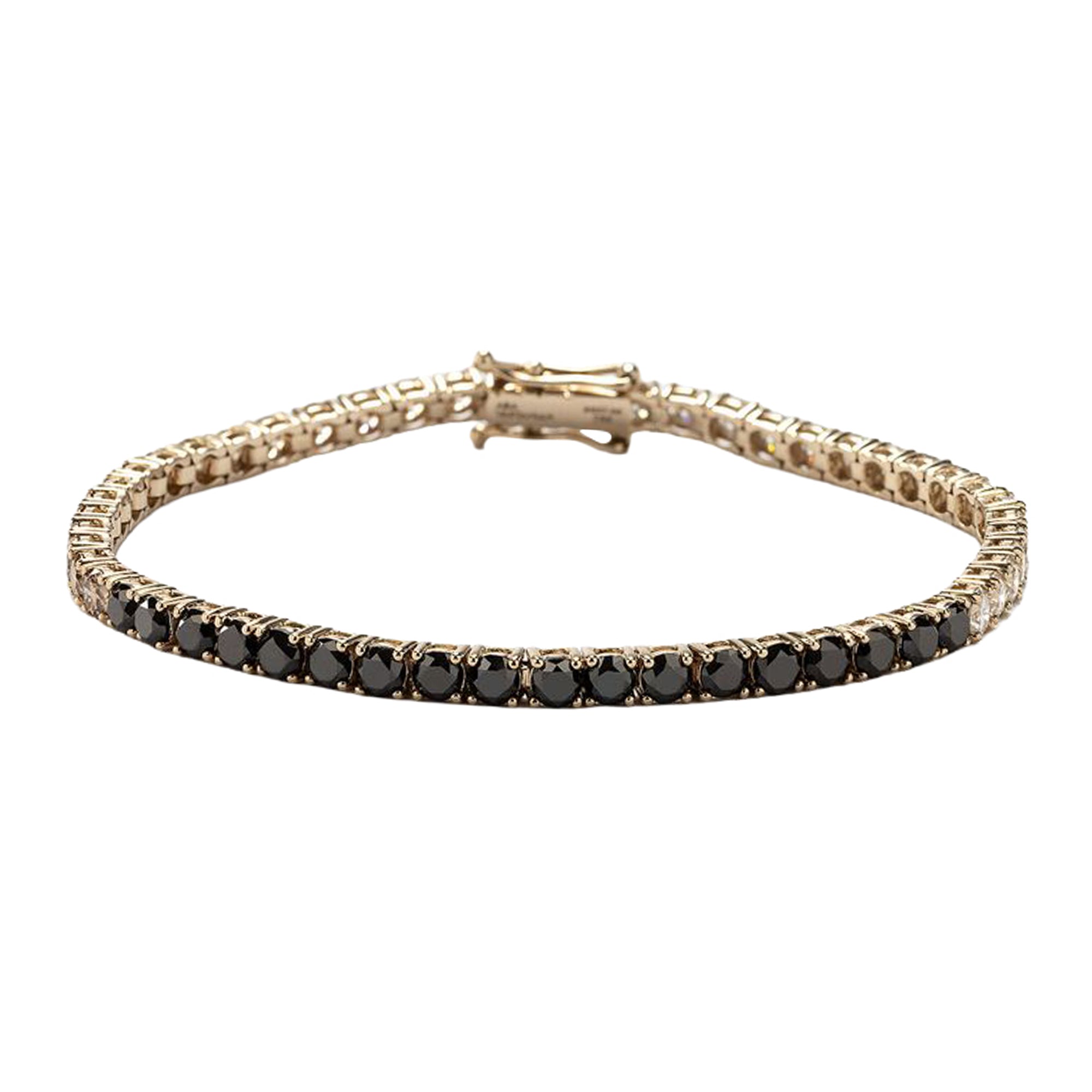 Brown, Black and White Diamond Trio Panel Bracelet