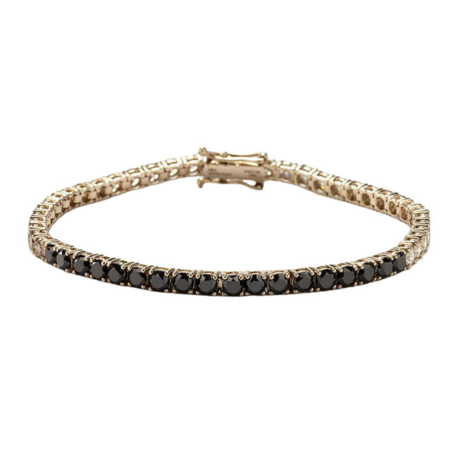 Brown, Black and White Diamond Trio Panel Bracelet
