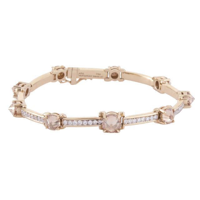 Brown and White Diamond Spiked Bracelet