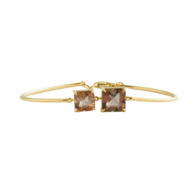 YI Collection Color Change Tourmaline Duo Bangle - Bracelets - Broken English Jewelry front view