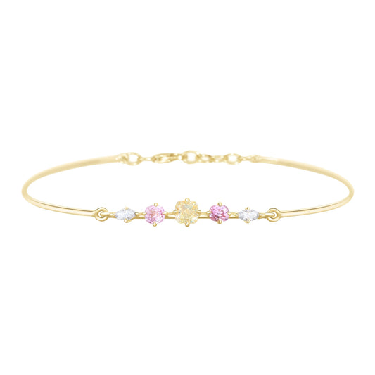 Champagne Diamond and Pink Spinel Compass Bangle - Main Img