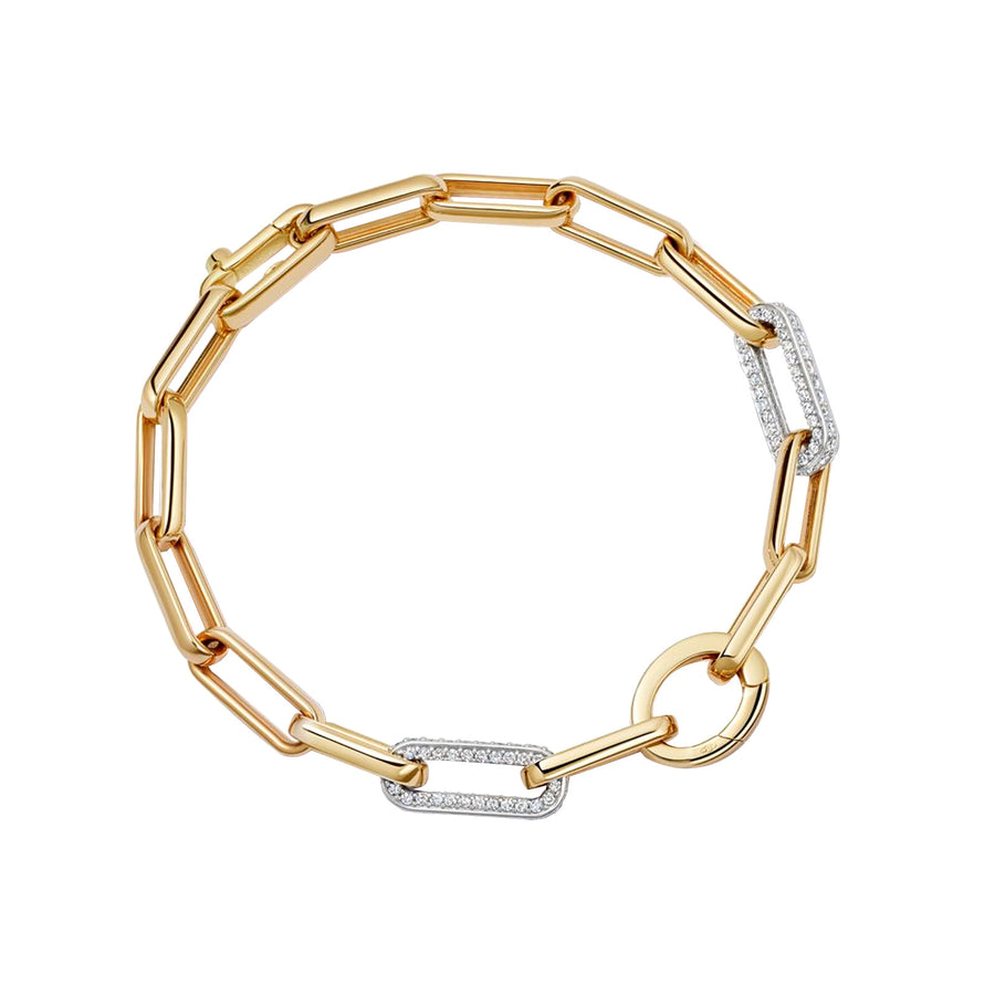 Loquet Diamond Paper Clip Bracelet - Bracelets - Broken English Jewelry top view