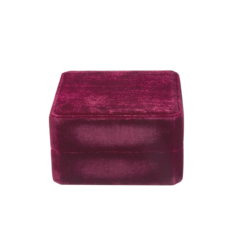 Medium Velvet Jewelry Box - Merlot