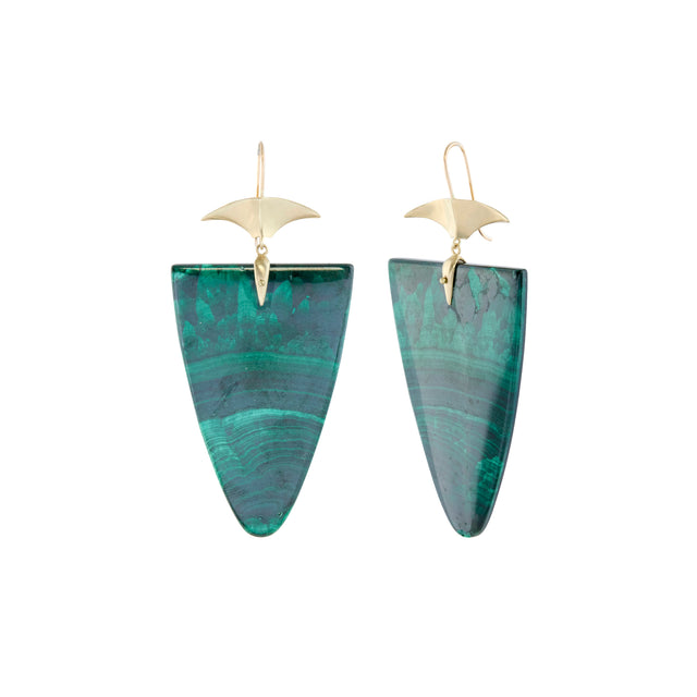 Malachite Arrowhead Drop Earrings