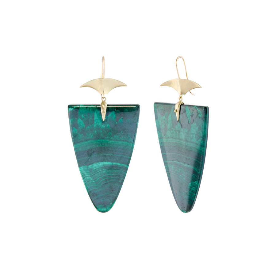 Malachite Arrowhead Drop Earrings