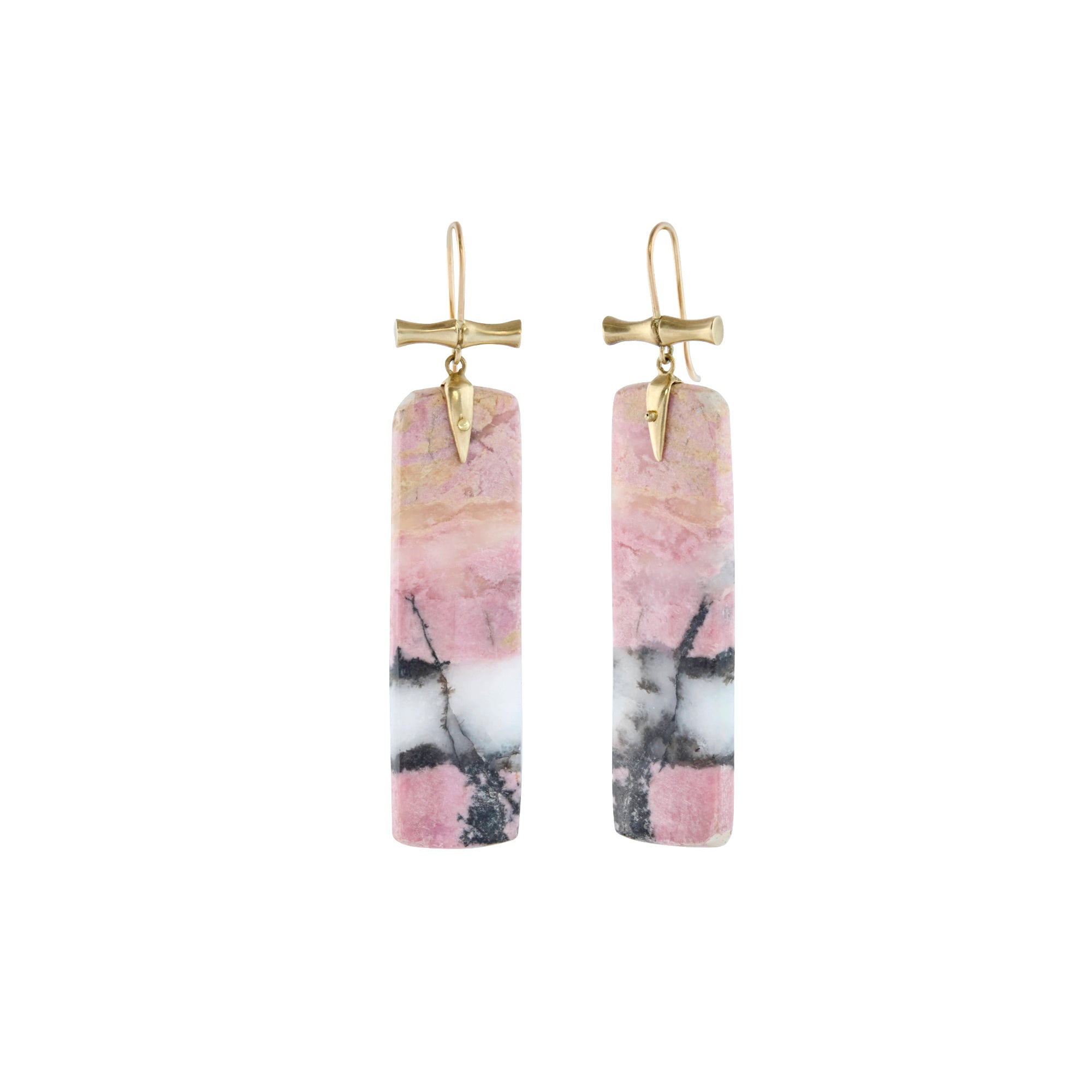 Rhodonite Japanese Scroll Earrings