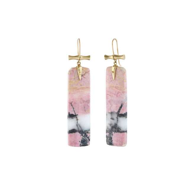 Rhodonite Japanese Scroll Earrings