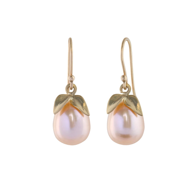 Pink Pearl Pear Earrings