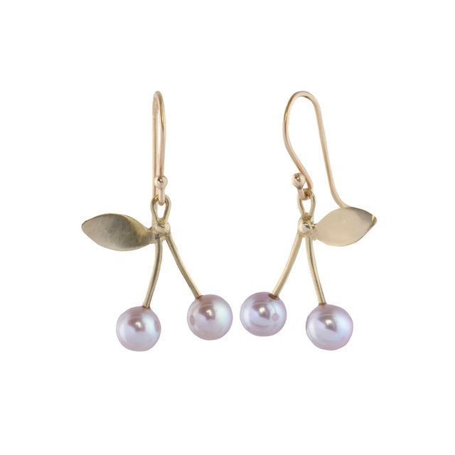 Pink Pearl Cherries Earrings